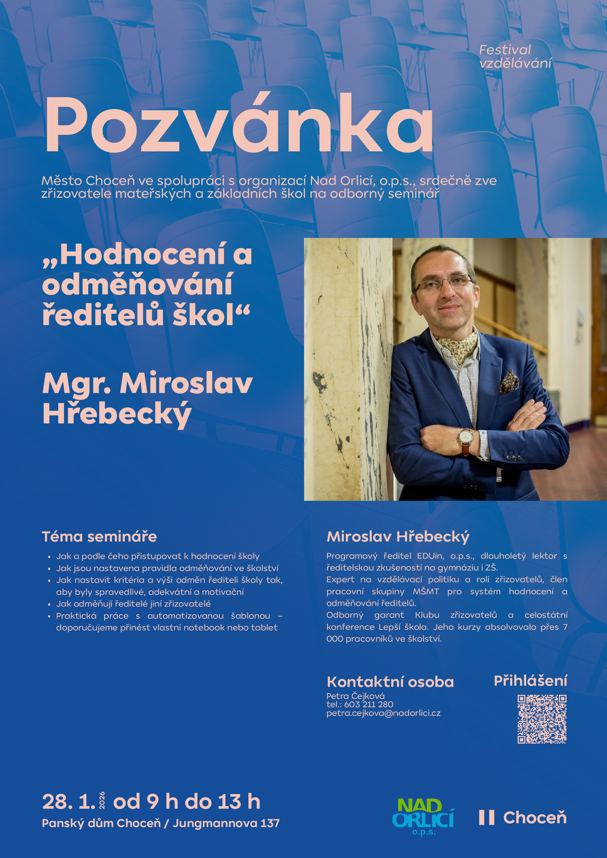 Pozvánka na seminář - Choceň (Hodnocení a odměňování ředitelů)